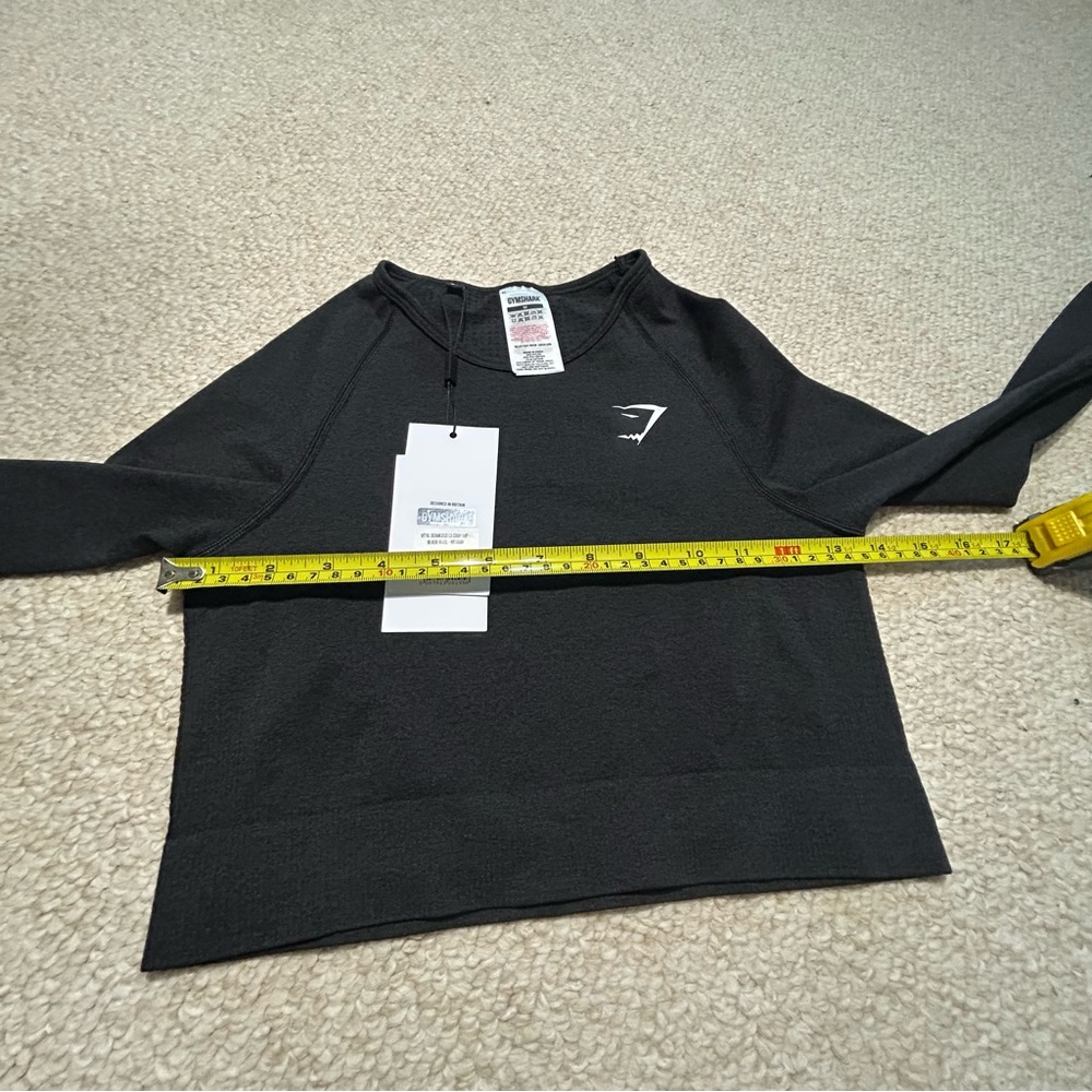 Gymshark Vital Seamless Crop Top women's medium black marl NWT Workout Athletic - Picture 12 of 14